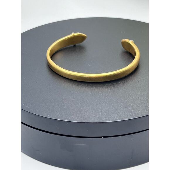 Stella & Dot Ansley Crystal Pave Semi-Shiny‎ Gold Tone Cuff Bracelet B384G - Picture 8 of 13